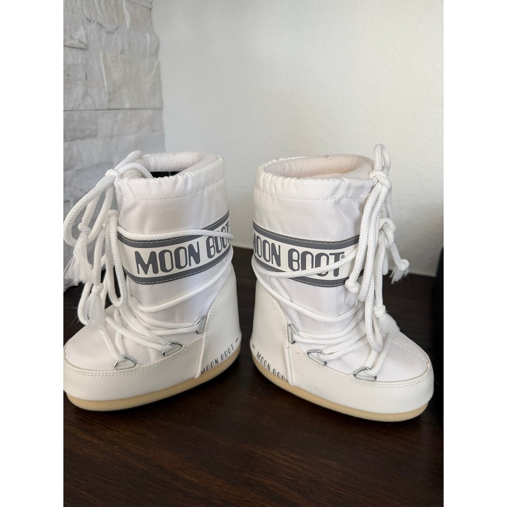 Moon Boot Kids Icon White Snow Boots EU 23/26 US 7-9.5 Boys Girls NEW